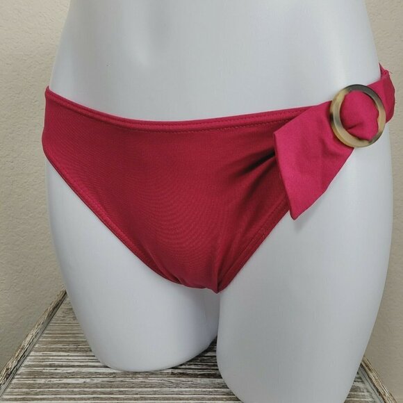 Vintage Rasurel By Lejaby Bathing Suit Bottom Swim Bottom Crimson Sz 3 Large - Picture 2 of 10